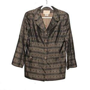 Vintage Neiman Marcus Rickie Freeman Long Blazer Jacket Size 12 Flawed Buttons